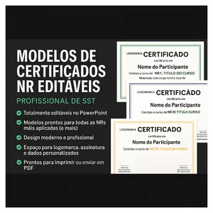 Imagem de capa para o Curso online Modelos de Certificados NR Editáveis Profissional de SST