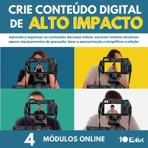 Imagem de capa para o Curso online CRIE CONTEÚDO DIGITAL DE ALTO IMPACTO - CURSO COMPLETO