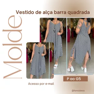 Imagem de capa para o Ebook Vestido de alça com barra quadrada