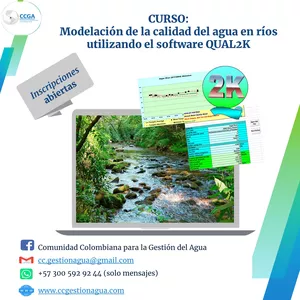 Imagen de portada para Curso online Curso: Modelación de la calidad del agua en ríos utilizando el software QUAL2K
