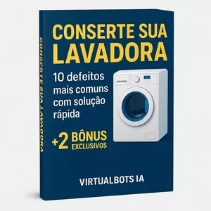 Imagem de capa para o Ebook ➡️ “SOS Máquina de Lavar – Guia Ilustrado + 2 bônus exclusivos”