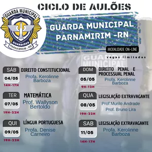 Imagem de capa para o Curso online Ciclo de aulões Guarda Municipal Parnamirim - RN