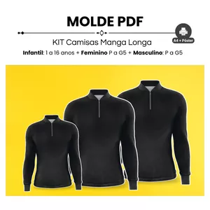 Imagem de capa para o Ebook KIT MOLDES CAMISETAS MANGA LONGA