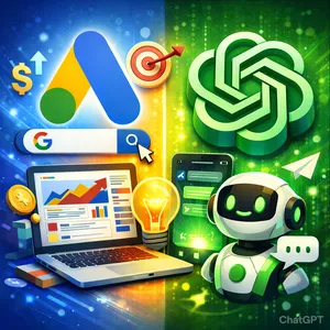 Imagem de capa para o Curso online Google Ads Express: Campanhas de Pesquisa com ChatGPT.