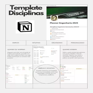 Imagem de capa para o Curso online Template de Planejamento Semestral para Estudantes de Exatas - Disciplinas, Horários e Kanban - Simples e Intuitivo