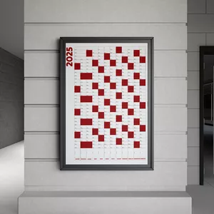 Imagem de capa para o Ebook Calendário 2025 A0 Vermelho - para imprimir