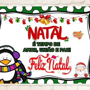 Imagem de capa para o Ebook Mural Feliz Natal - É tempo de amor, união e paz! 🎅🎄 (Verde)