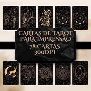 Imagem de capa para o Ebook Cartas de tarot Black  Gold 