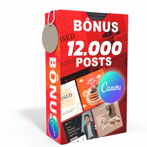 Imagem de capa para o Ebook 12.000 POSTS Prontos para Editar - CANVA