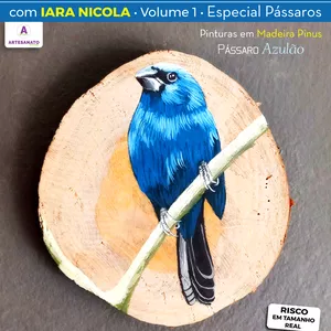 Imagem de capa para o Ebook Apostila Digital: Pintura in Casa com Iara Nicola – Pássaro Azulão