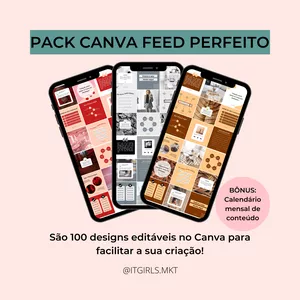 Imagem de capa para o Curso online Pack Canva Feed Perfeito