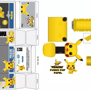 Imagem de capa para o Ebook PIKACHU Pokemon Funko Pop Papel  Papercraft 