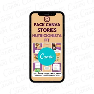 Imagem de capa para o Curso online Pack Stories Nutricionista Fit - Artes Para Canva + 5 Kits Bônus