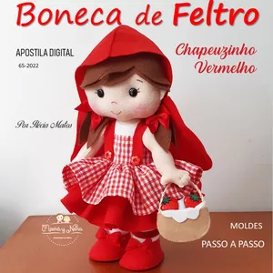 Imagem de capa para o Ebook Chapeuzinho Vermelho - Apostila Digital com Passo a Passo e Molde
