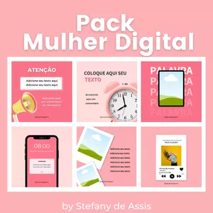 Imagem de capa para o Curso online Pack Canva Mulher Digital