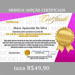 Certificado 3 OPÇÃO e aulas de spa dos pés, ofurô e candle massage,recuperador hidratação profunda por Wanessa Guedes Manicure