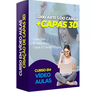 Imagem de capa para o Curso online CAPAS 3D PHOTOSHOP MAIS 1.000 MODELOS CANVA