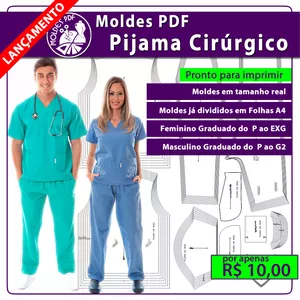 Imagem de capa para o Curso online Moldes PDF SCRUB / PIJAMA CIRÚRGICO