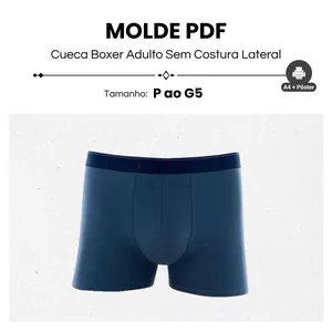 Imagem de capa para o Ebook MOLDE CUECA BOXER ADULTO SEM COSTURA LATERAL