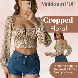 Imagem de capa para o Ebook MOLDE EM PDF CROPPED FLORAL 