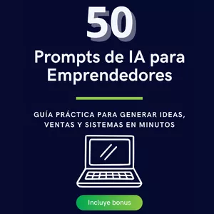 Imagen de portada para Ebook 50 Prompts de IA para Emprendedores