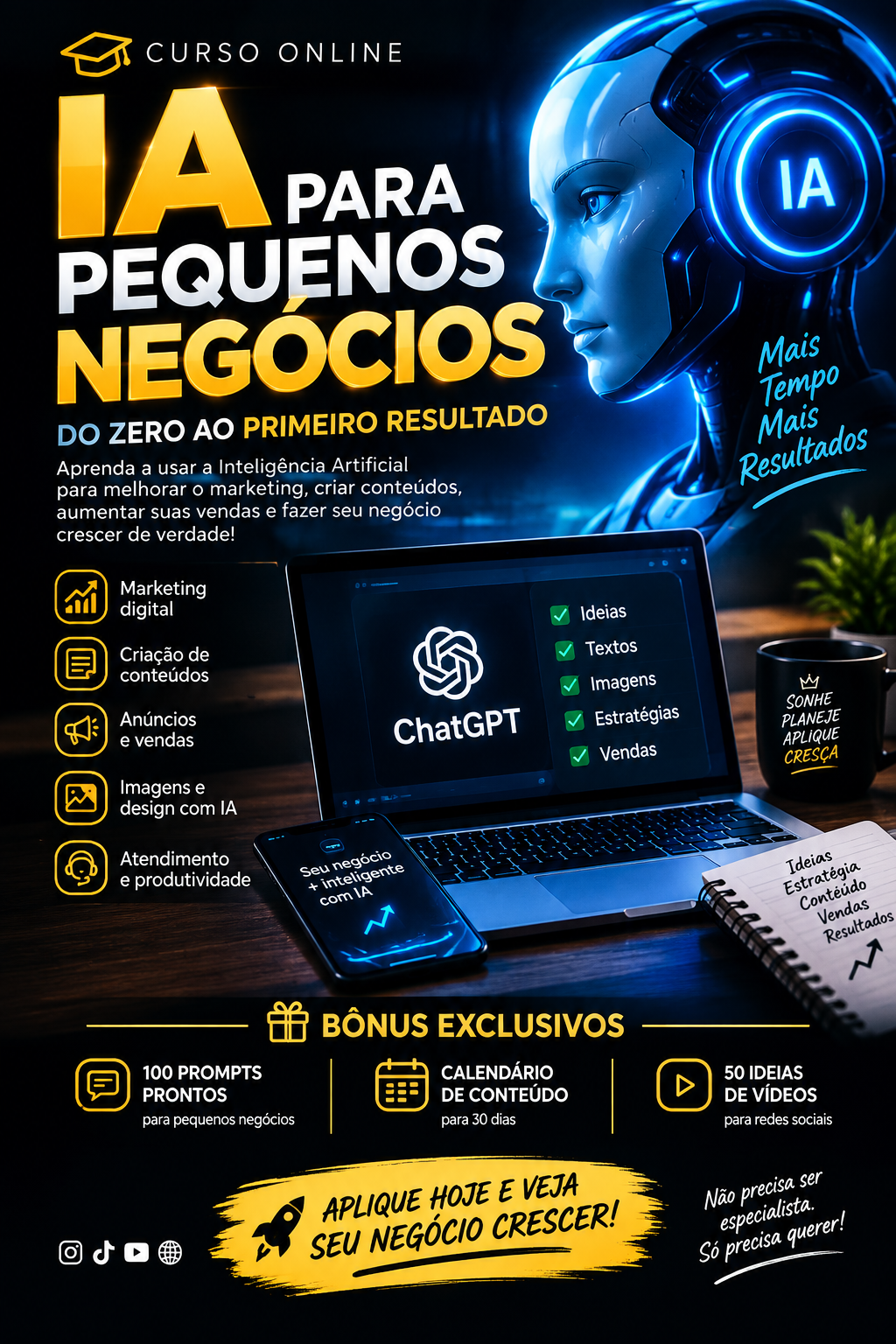 Imagem do curso IA PARA PEQUENOS NEGÓCIOS