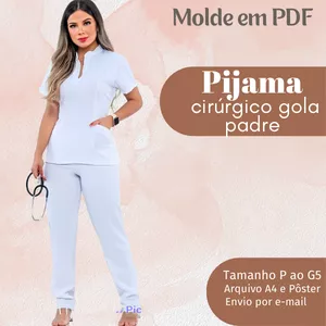 Imagem de capa para o Ebook MOLDE EM PDF PIJAMA CIRÚRGICO GOLA PADRE 