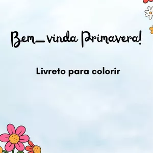 Imagem de capa para o Ebook Livreto de Colorir de Primavera em Estilo Retrô Azul e Branco