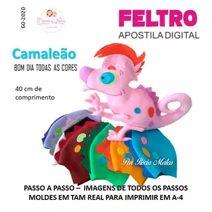 Imagem de capa para o Ebook Camaleão - Bom dia Todas as Cores - Apostila Digital com Molde.pdf