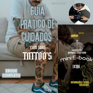 Imagem de capa para o Ebook Guia prático de cuidados com tatuagens + Mini ebook Bonûs