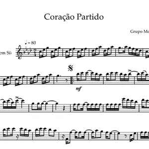 Imagem de capa para o Ebook Partitura Coração Partido - Trompete - Grupo Menos é Mais