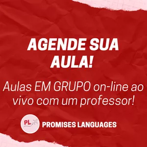 Imagem de capa para o Serviço online 4 AULAS DE INGLÊS ou ESPANHOL (em grupo) AO VIVO ON-LINE / 