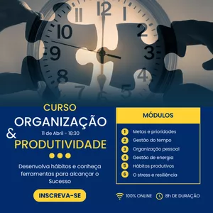 Imagem de capa para o Serviço online Curso Organização &amp; Produtividade