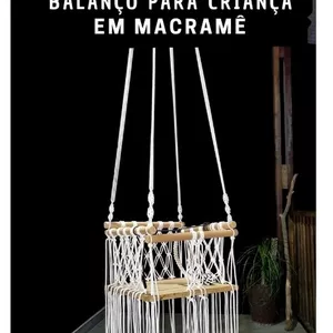 Balanço para crianças feito a mão em Macramê>