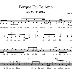 Imagem de capa para o Ebook Porque Eu Te Amo (ANAVITÓRIA) - Partitura Facilitada