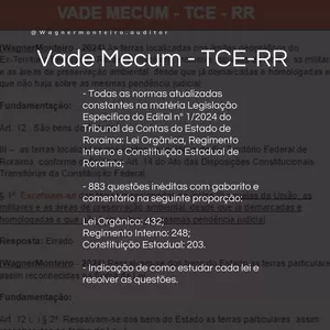 Imagem de capa para o Ebook VADE MECUM - TCE-RR
