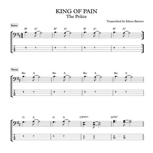 Cover image for Ebook KING OF PAIN (The Police) Bass Transcription, Score &amp; Tab Lesson