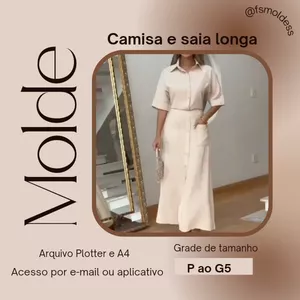 Imagem de capa para o Ebook Molde camisa e saia longa 