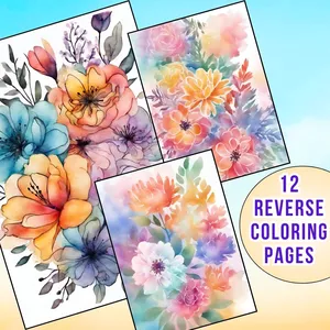 Imagem de capa para o Curso online 12 Páginas Encantadoras de Colorir ao Contrário com Ramalhetes Florais | Floresça Onde Você Está Plantado