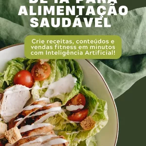 Imagem de capa para o Ebook 100 PROMPTS DE IA PARA ALIMENTAÇÃO SAUDÁVEL