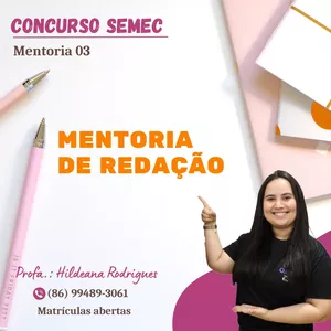 Imagem de capa para o Curso online MENTORIA DE REDAÇÃO - SEMEC (IDECAN-TÉCNICO ADMNISTRATIVO MÉDIO/SUPEIOR)
