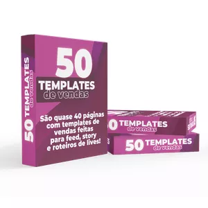 Imagem de capa para o Curso online 50 Templates de Vendas para Feed, Story e Roteiros de Lives
