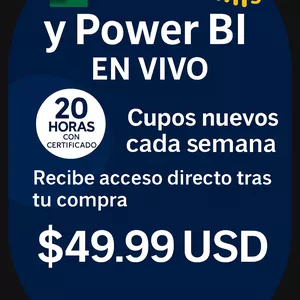 Imagen de portada para Evento online Excel y Power BI en Vivo - Curso Intensivo con Certificado | PowerData Lab
