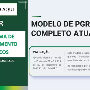 Imagem de capa para o Curso online Modelo de PGR - Completo, Atualizado e Validado