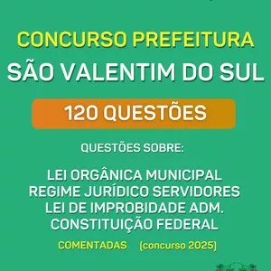Imagem de capa para o Ebook PDF SÃO VALENTIM DO SUL SIMULADO 2025