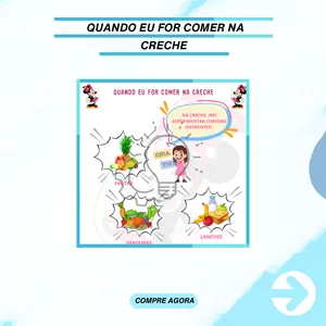 Imagem de capa para o Ebook QUANDO EU FOR COMER NA CRECHE