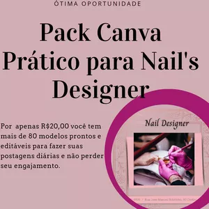 Imagem de capa para o Ebook Pack Prático Para Nail's Designer no Canva