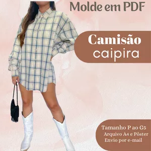 Imagem de capa para o Ebook MOLDE EM PDF CAMISÃO CAIPIRA