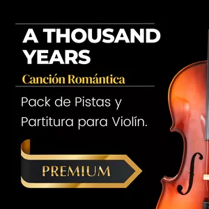 Imagen de portada para Curso online A Thousand Years - Pistas PREMIUM, Partitura y Tutorial para Violín