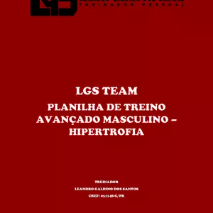 Imagem de capa para o Ebook Ficha de treinamento avançado Masculino - Hipertrofia